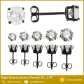 Mode en acier inoxydable broche réglage Cubic Zirconia Earring Studs